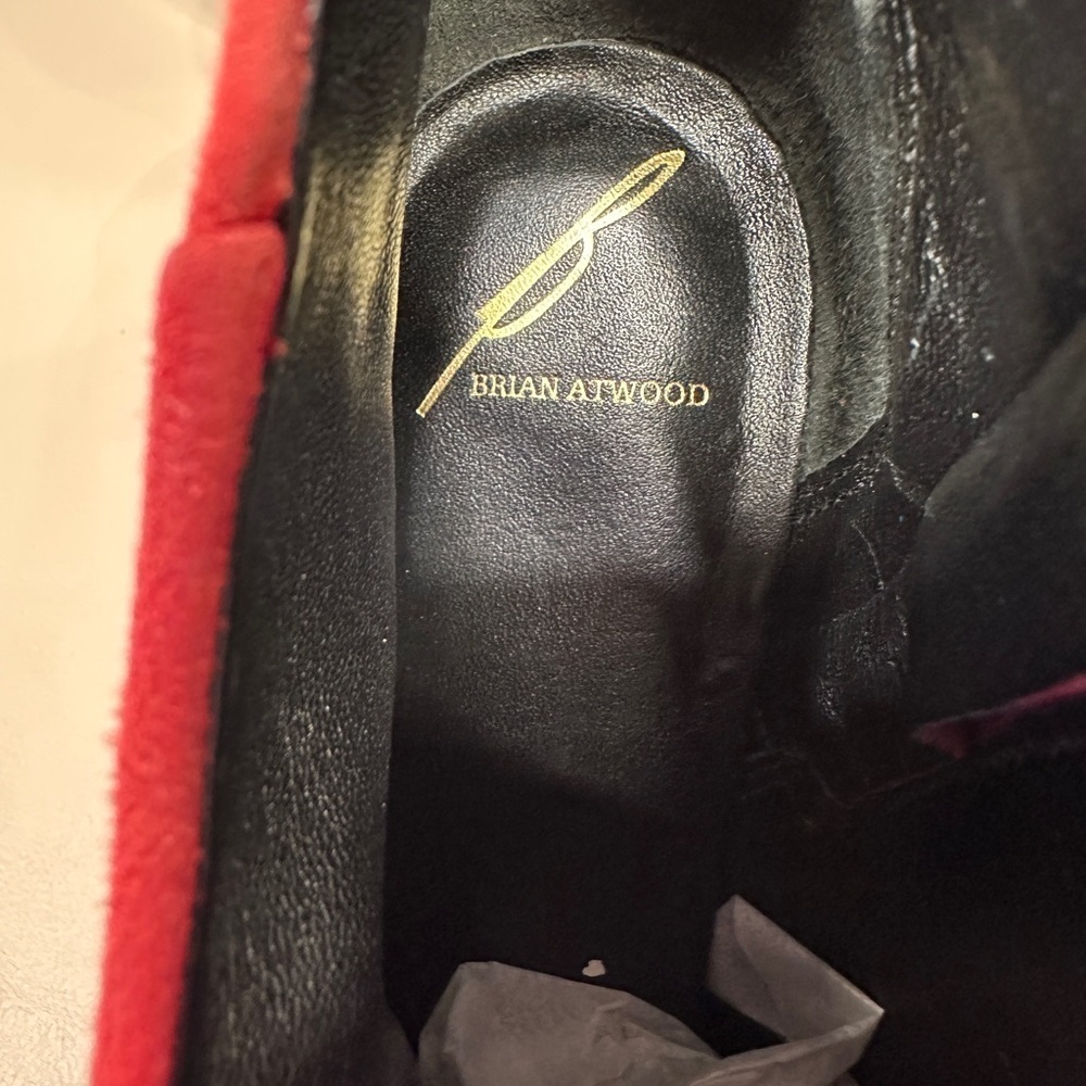 Brian Atwood Mcalester Red Suede Ankle Boots - Picture 2 of 9